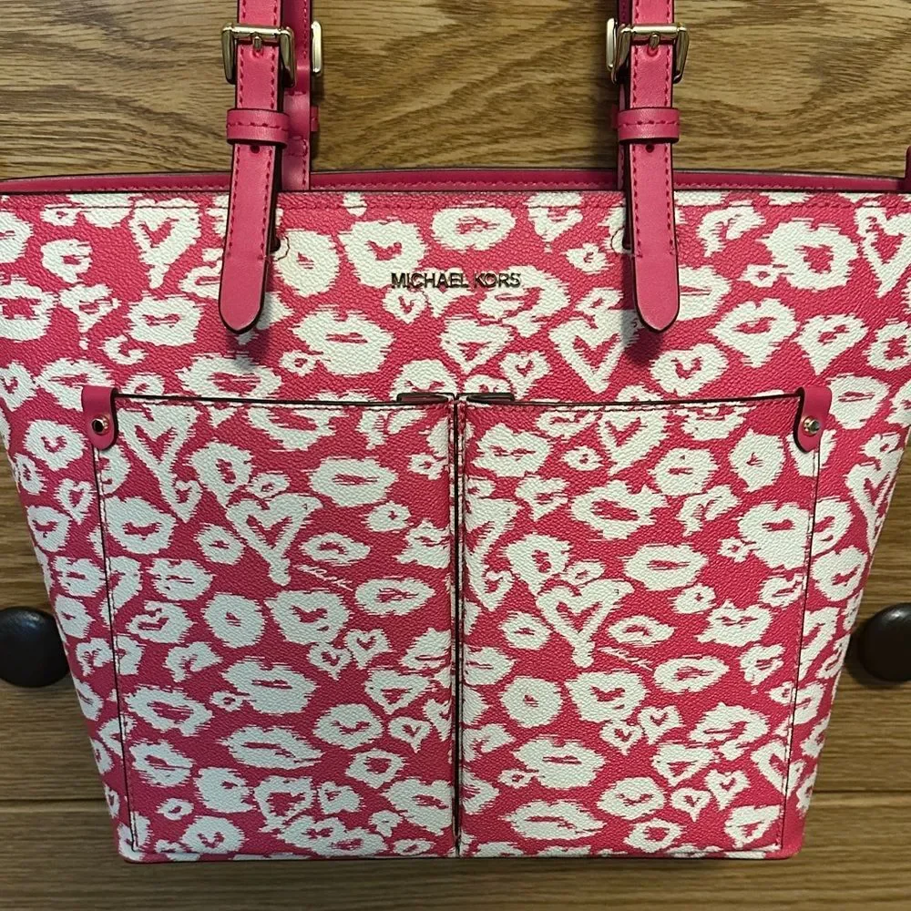 Michael Kors Red and Cream Tote Bag - Picture 3 of 5